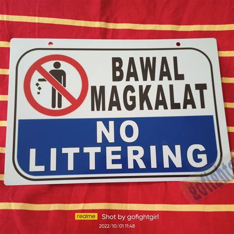 bawal magkalat signage|File : No Littering .